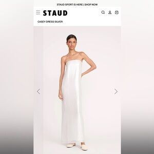 STAUD, Casey Dress in Silver, New with Tags